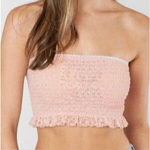 Free People Callie Bralette Ballet Combo Lace Feminine Pink Medium
